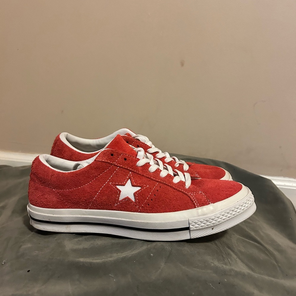 Red Suede Converse One Star